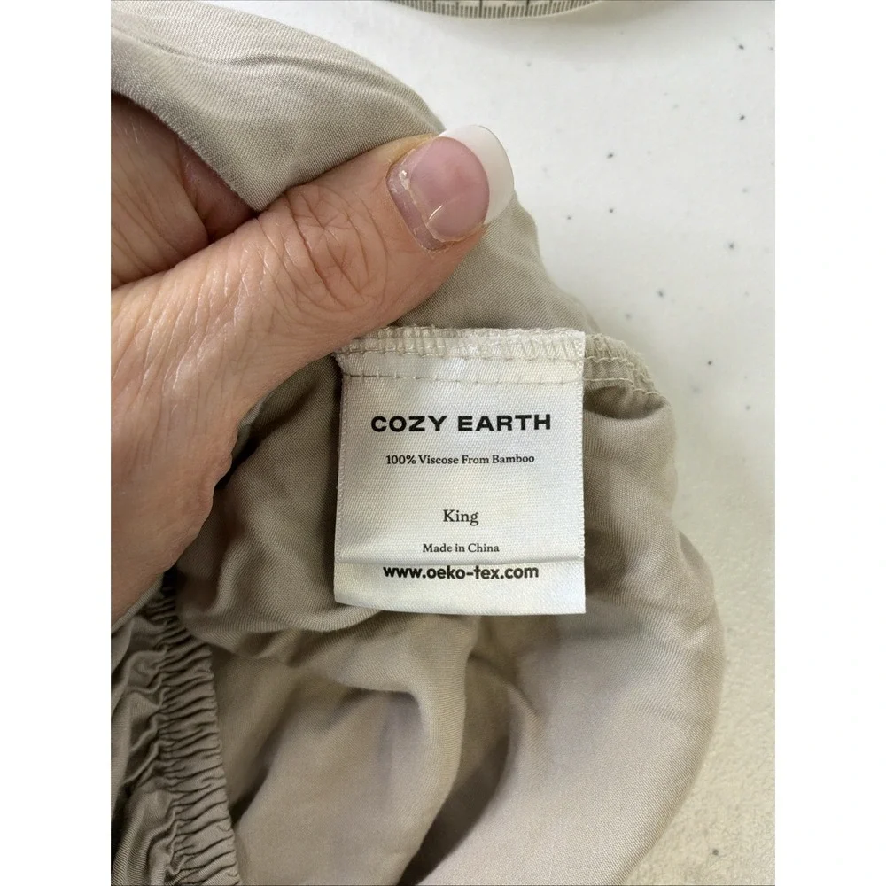 Cozy Earth Bamboo Cooling Sheet Set King Tan 4 PC 2 King Pillowcases Beige